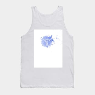 Geometric bird with water color splatters Tank Top